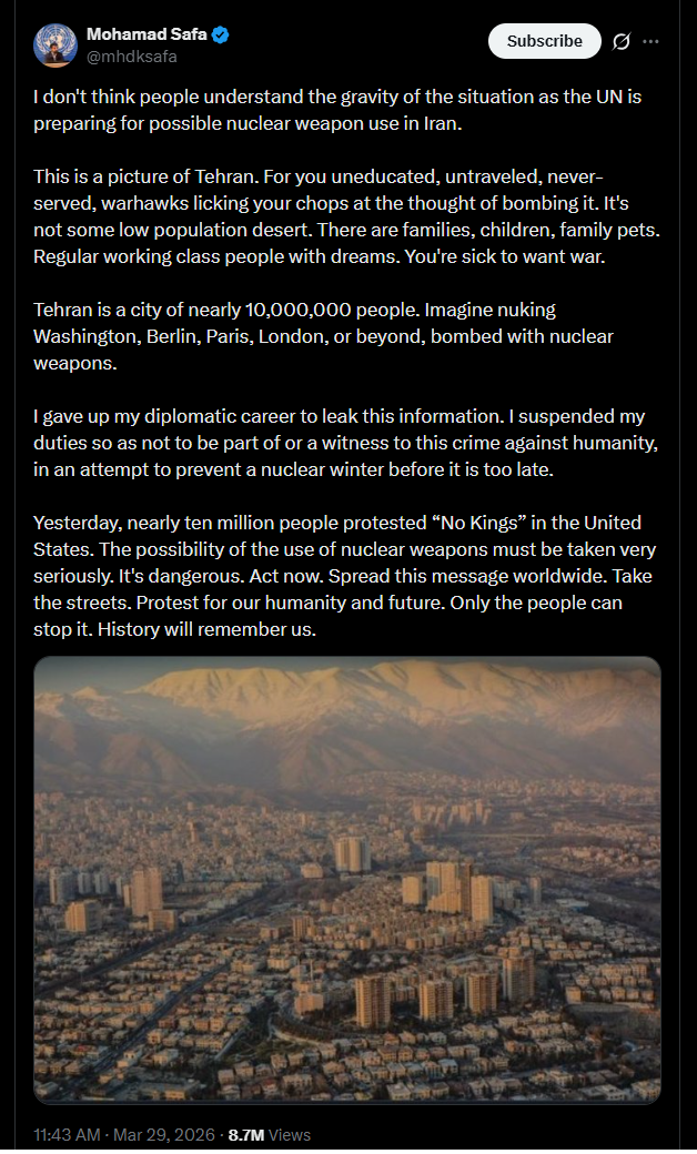 2026 03 29 X Safa Nukeing Iran